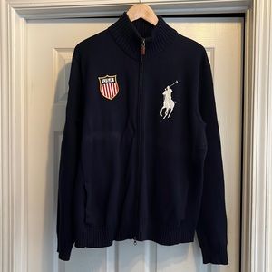 Vintage Polo Ralph Lauren Big Pony Zip Up Sweater